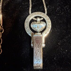 Brighton Floating Heart Lanyard ID Badge Clip Necklace, Crystal Accent